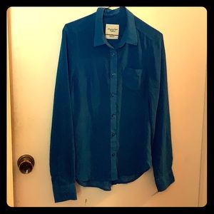 Long sleeve blue blouse-size small